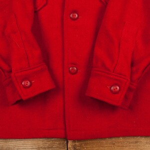Vintage Outdoors Shirt Button S 50s Wool BSA Mens Long Sleeve Red Solid image 3