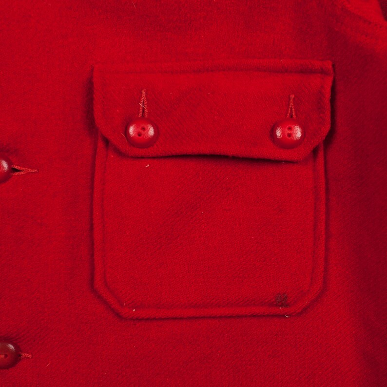 Vintage Outdoors Shirt Button S 50s Wool BSA Mens Long Sleeve Red Solid image 5