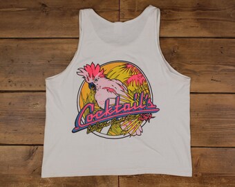 Vintage Fruit of the Loom Graphic T Shirt XL Beach White Tee
