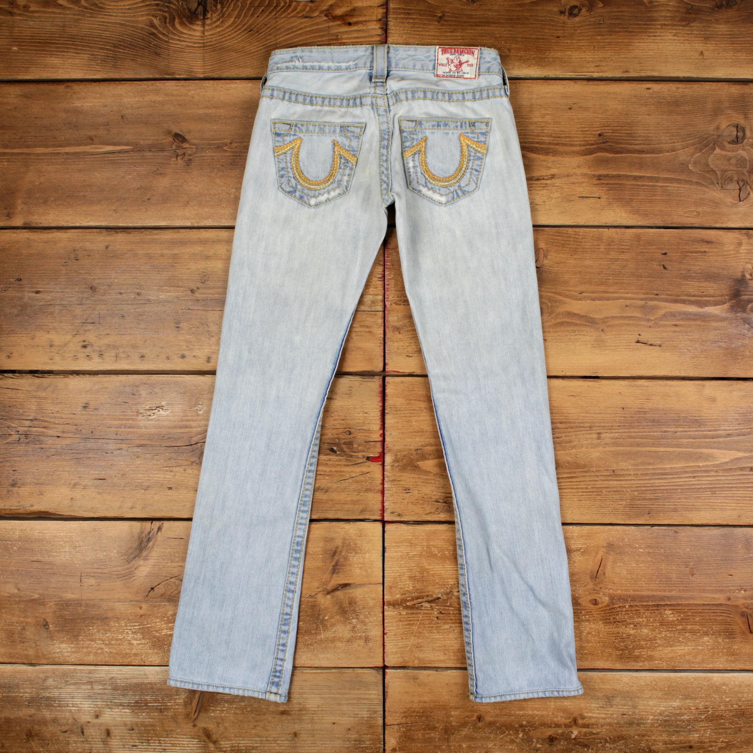 Vintage True Religion Jeans Pants Trousers 26x31 USA Made Rainbow
