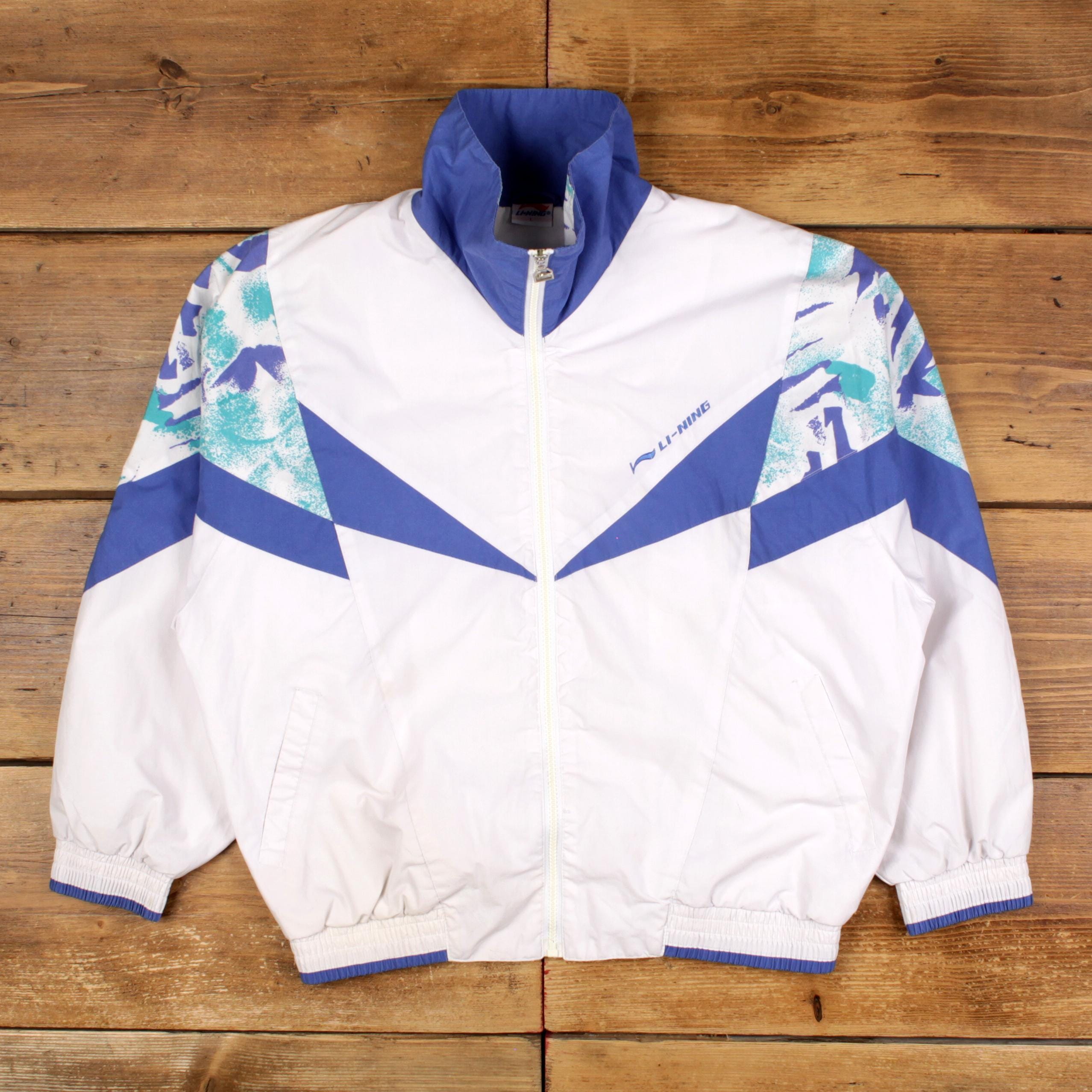 Vintage Li-ning Windbreaker Jacket L Geometric White - Etsy