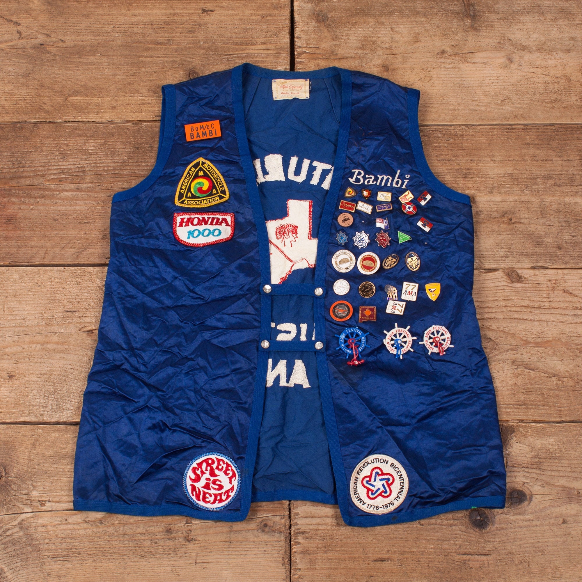 Image of Mens Vintage 1970S Ama American Motorcycle Association Vest Small 36" R15698