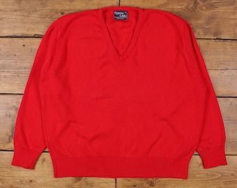 Pull Homme Jerzees Vintage Années 80 – Col Rond – Coton Mélangé – Blanc – Taille M – USA