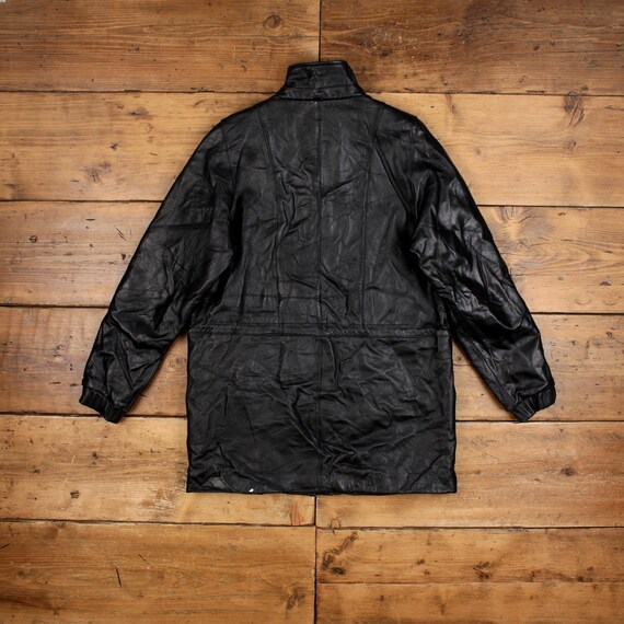 Vintage Izzi Leather Jacket S 90s Short Trench Black Womens - Etsy