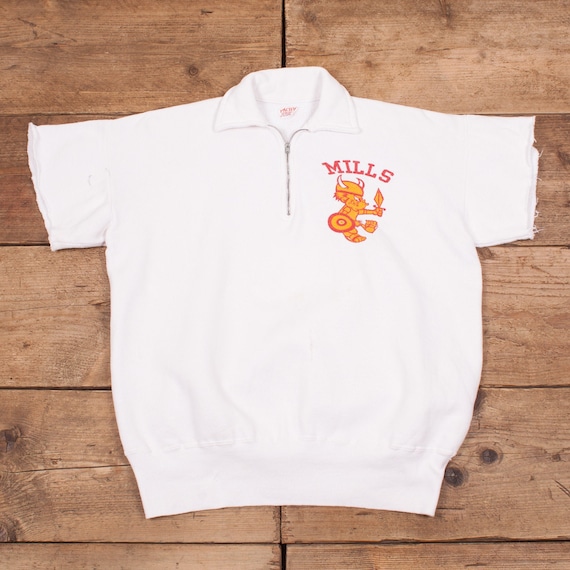 Mens Vintage Pacific Athletic 50s Quarter Zip Swea