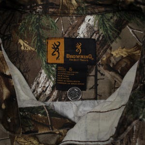 Browning Shirt XL Herren Knopf Baumwollmischung Camouflage Jagd Braun Bild 3