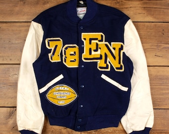Vintage Butwin Varsity Jacket M 70s Letterman Bomber Black - Etsy