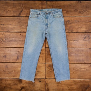 Vintage Levis 505 Jeans 36 x 29 USA Made 90s Stonewash Straight Blue Red Tab