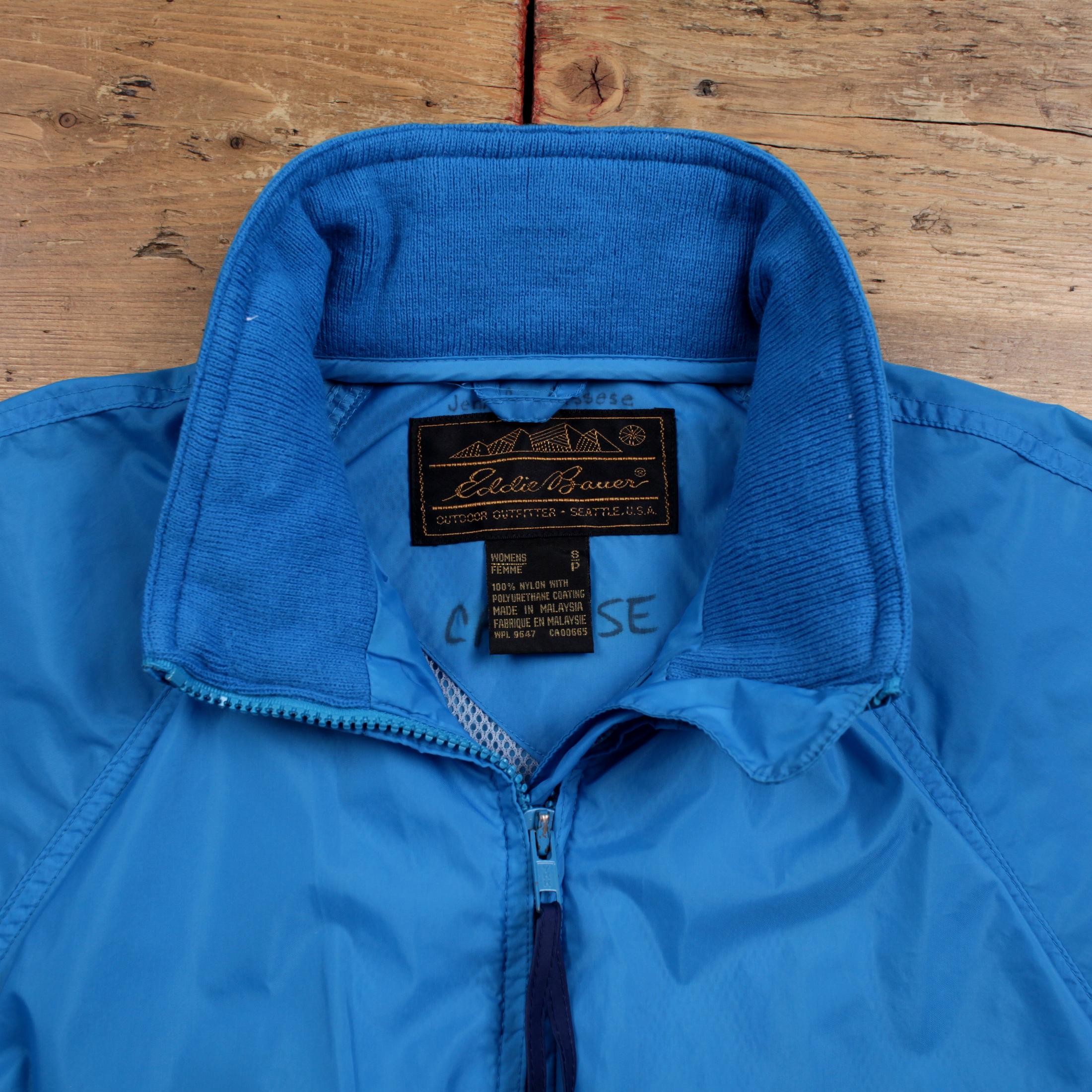 Vintage Eddie Bauer Outdoor Jacket S 80s Windbreaker Raglan Blue