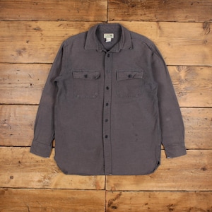 Vintage L.L.Bean Chamois Shirt Button M Mens Long Sleeve Grey Solid
