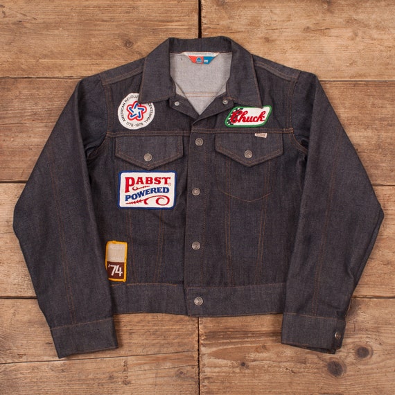 Boys Vintage Sears 70s Indigo Toughskins Denim Jacket… - Gem