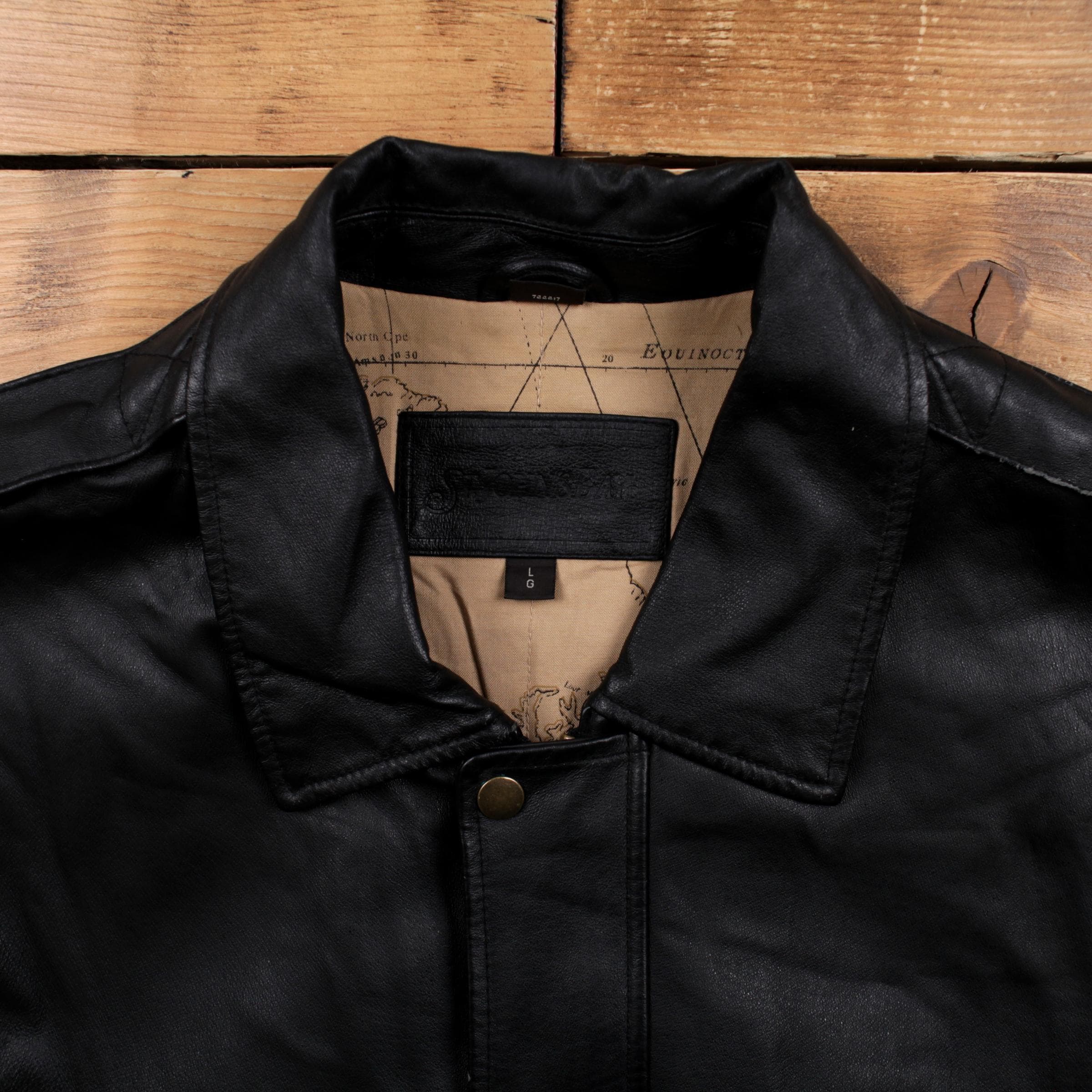 Vintage St John's Bay Leather Jacket L Bomber Black - Etsy
