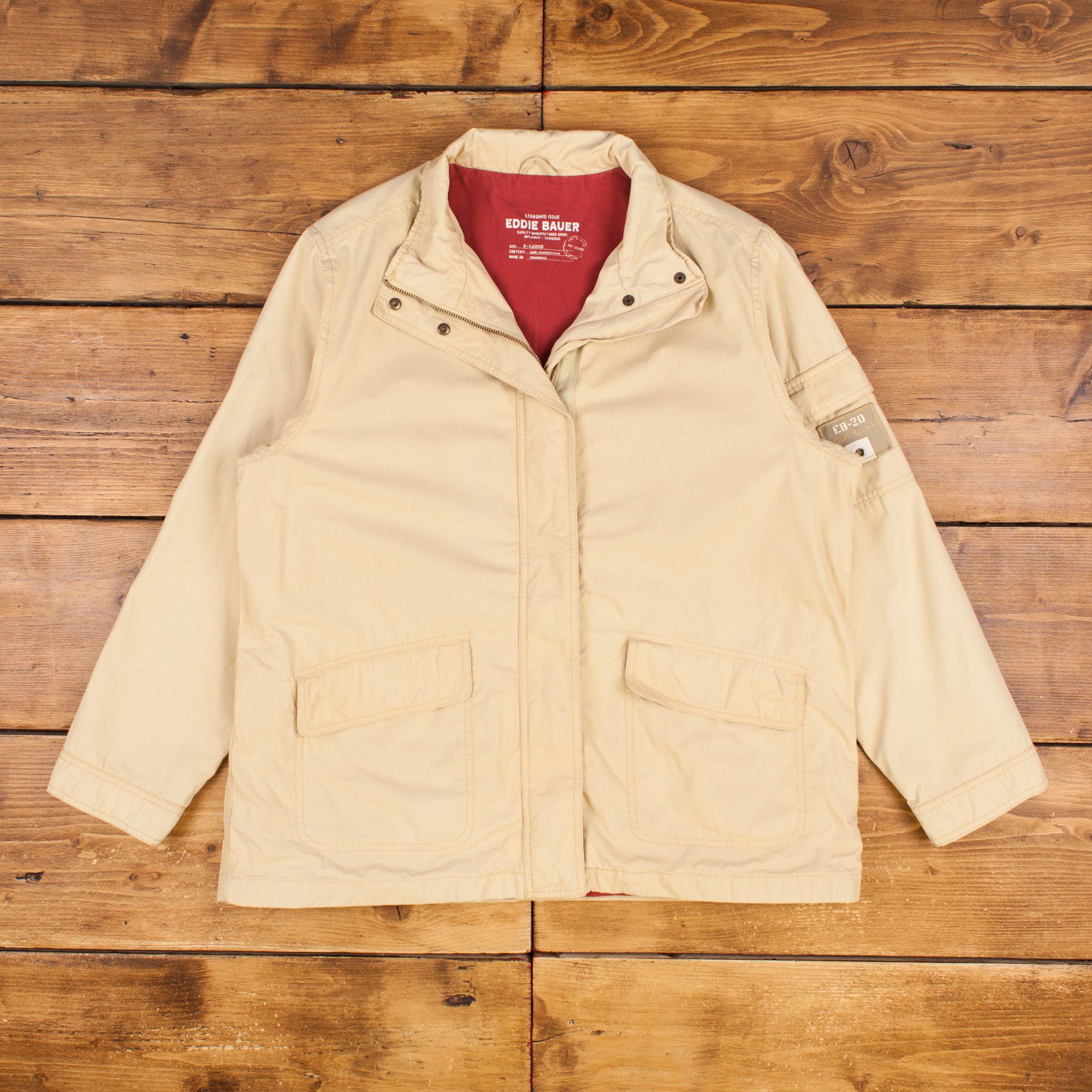 Vintage Eddie Bauer Workwear Jacket XL Utility Pocket Beige Vintage Eddie Bauer Workwear Jacket XL Utility Pocket Beige
