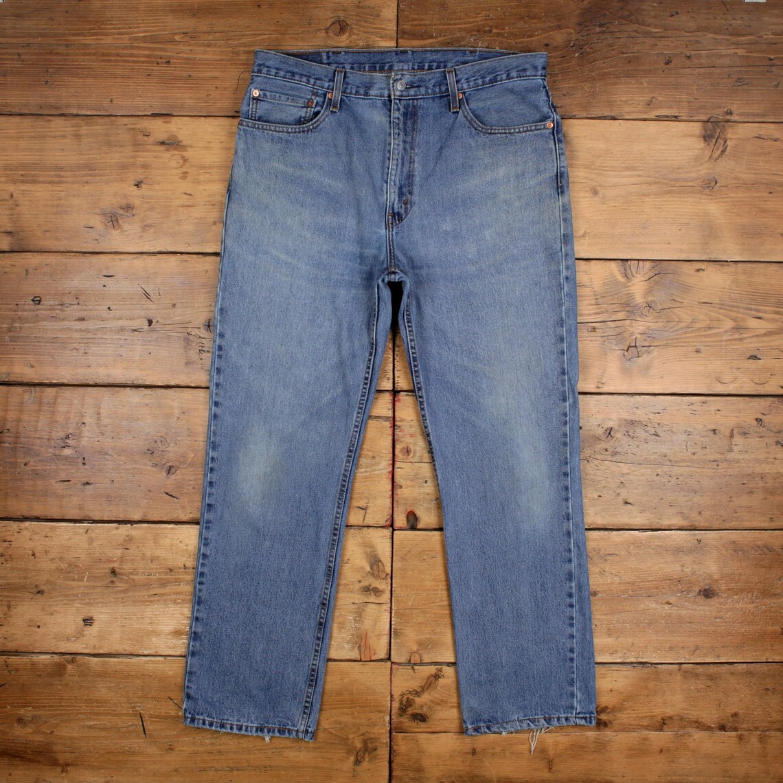 Vintage Levis 516 Jeans 38 x 31 Stonewash Straight Blue Red Tab Denim, foto 1 di 5