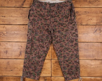 Vintage Camo Military Pants Trousers 40x28 Army Hunting Cargo Field Mens Green