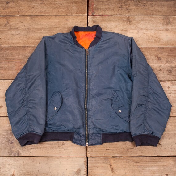 Mens Vintage Alpha Industries Blue MA1 Reversible