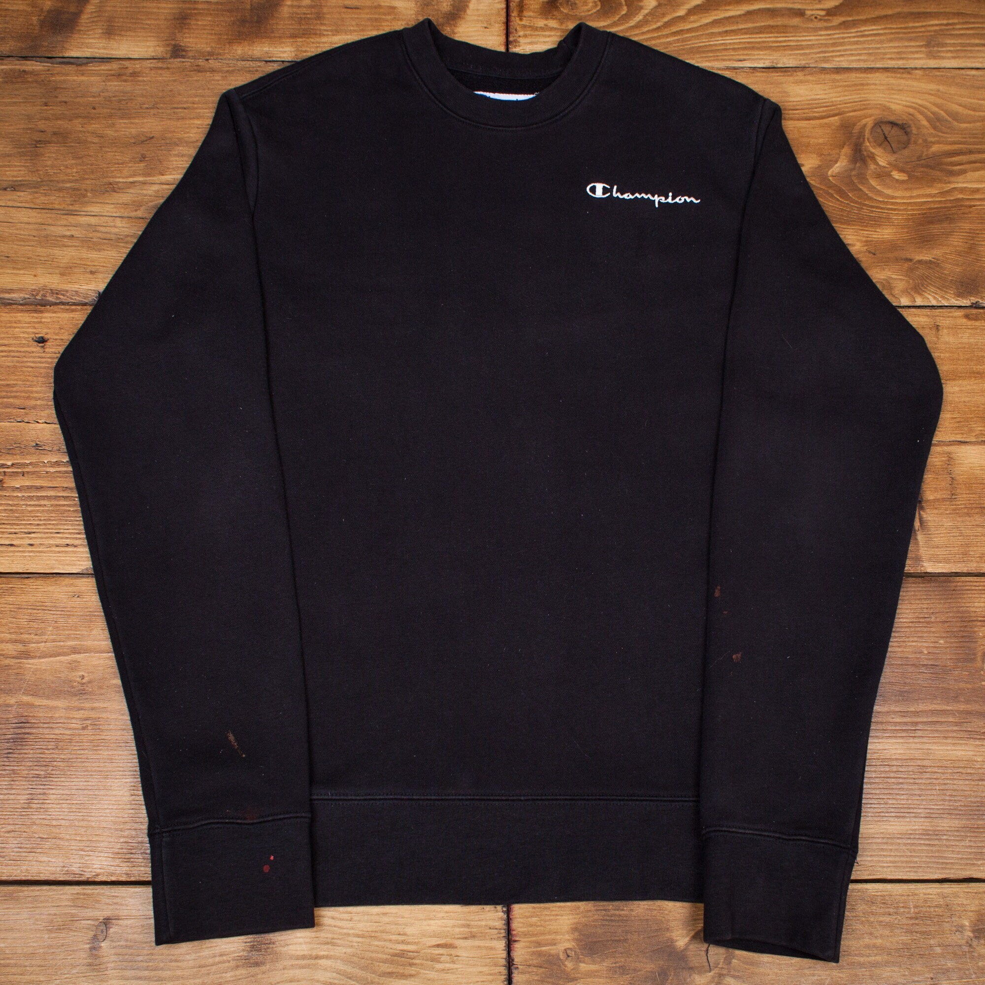 Vintage Champion Logo Sweatshirt Small 90s Oversized Black