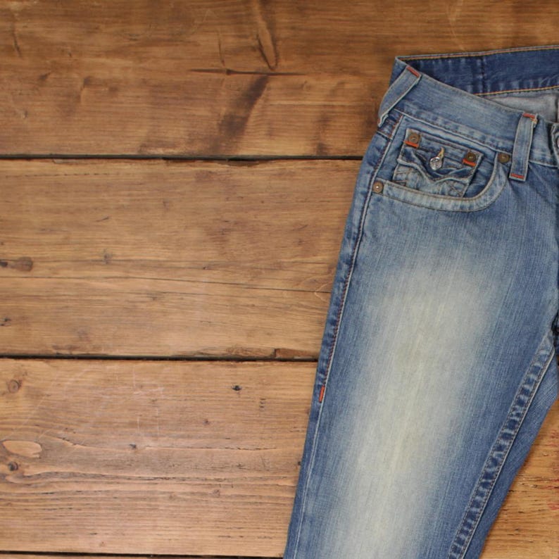 Vintage True Religion Jeans Pants Trousers 33x34 USA Made Stonewash Denim Y2K image 6