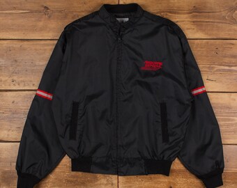 Vintage Todd Bomber Jacket L 90s Workwear USA Made Black Zip