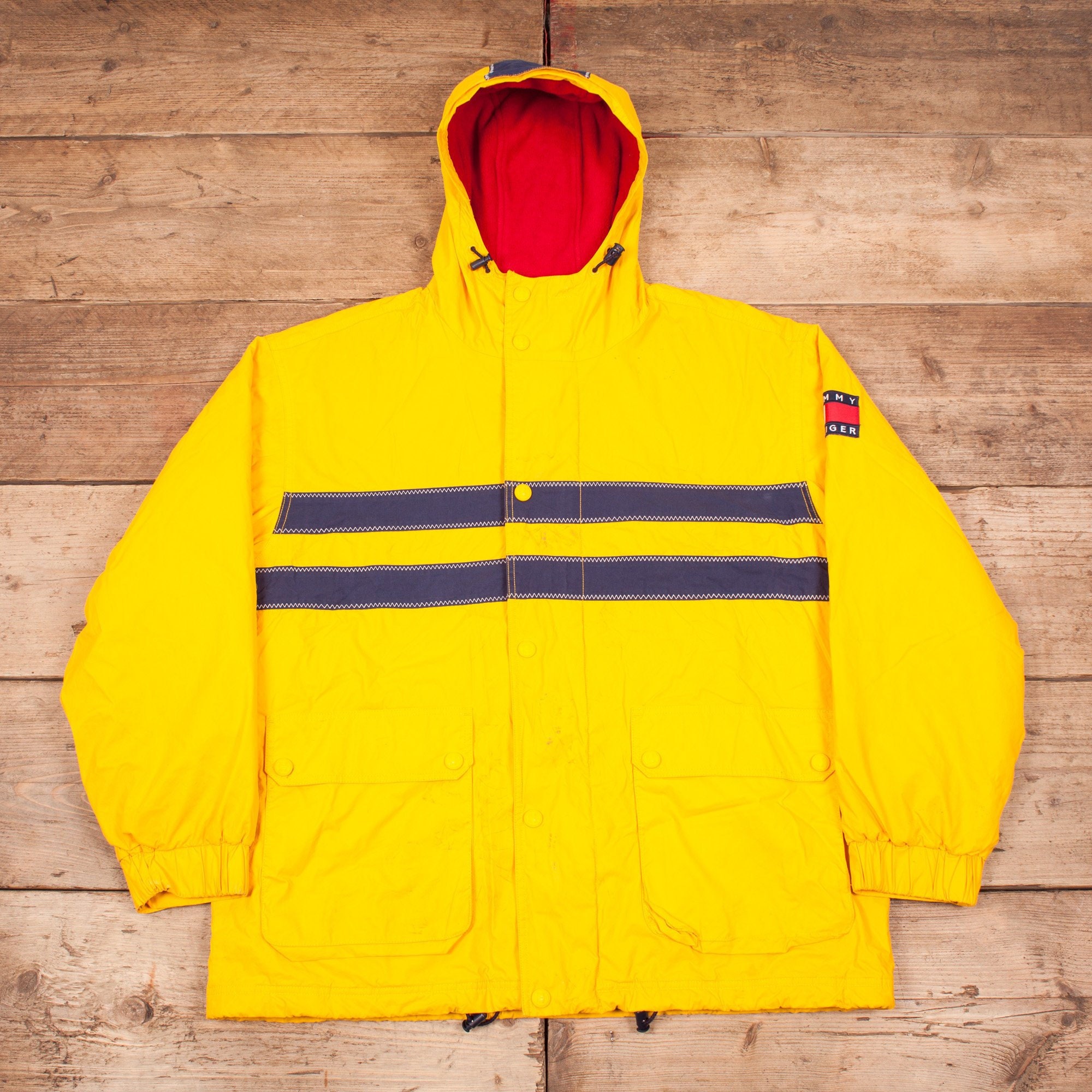 90s Tommy Hilfiger Yellow Jacket - Etsy