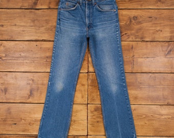 Vintage Levis 517 Jeans 30 x 31 90s Stonewash Bootcut Blue Orange Tab Denim
