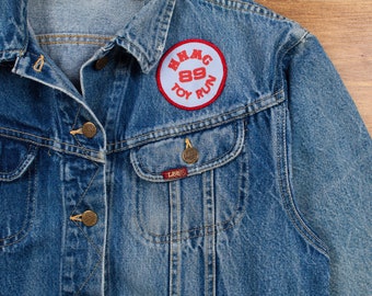 Vintage Lee Denim Jacket L USA Made 80s Stonewash Trucker