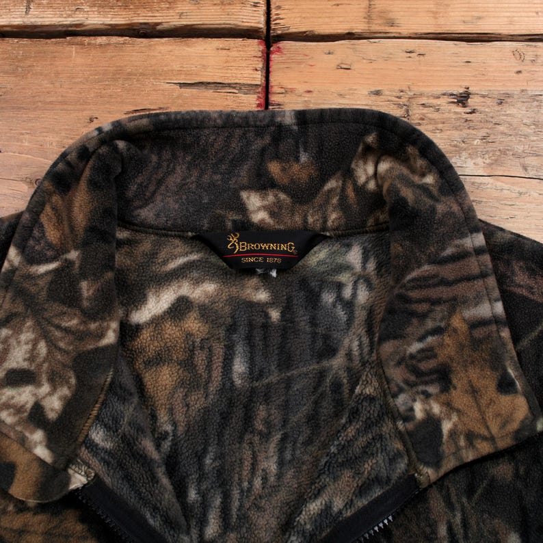 Chaleco polar Browning 2XL para hombre, color marrón, camuflaje Real Tree, chaqueta de caza con cremallera. imagen 3