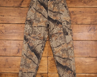 Vintage Territorio del Noroeste Pantalones de Caza Pantalones 35x31 Hombres Recto Verde