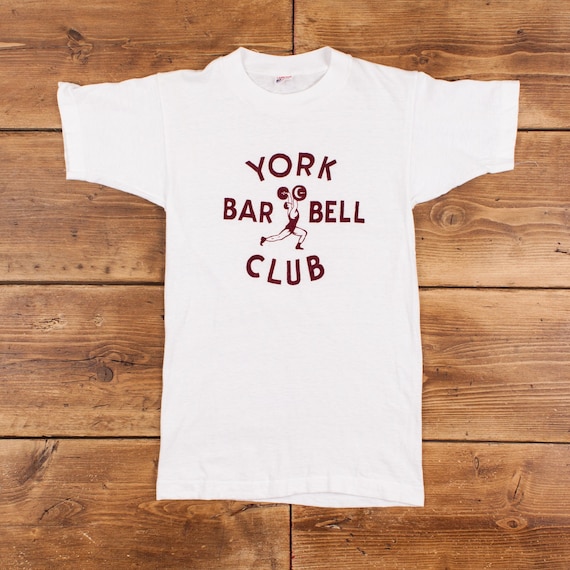Vintage Single T Shirt XS York Barbell -