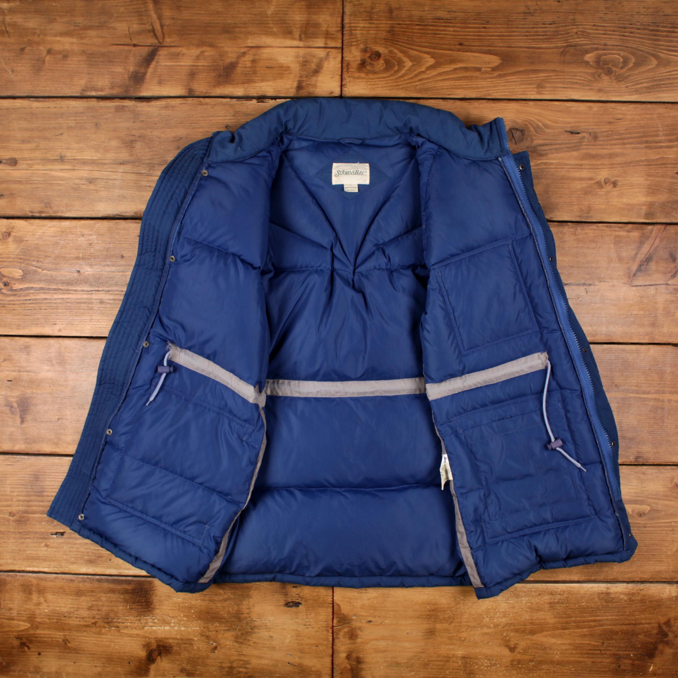 Vintage St John's Bay Puffer Jacket L Blue - Etsy