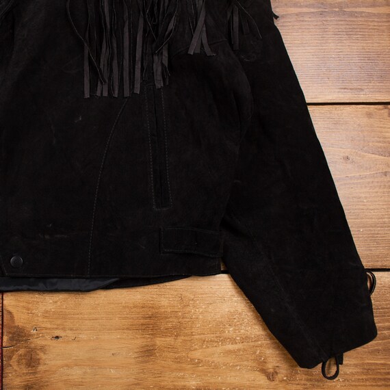 Vintage Chia Leather Jacket L Fringe Western Anim… - image 6