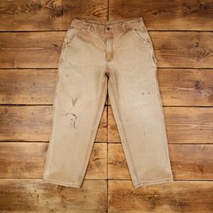Vintage Carhartt Carpenter Pants Trousers 34x30 Distressed Sun Faded Mens