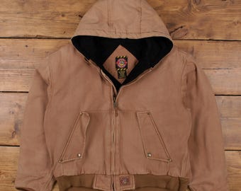 Vintage Justin Workwear Jacket L Active Duck Quilt Lined Beige - Etsy