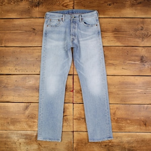 Vintage Levis 501 Jeans 30 x 30 Light Wash Straight Blue Red Tab Denim