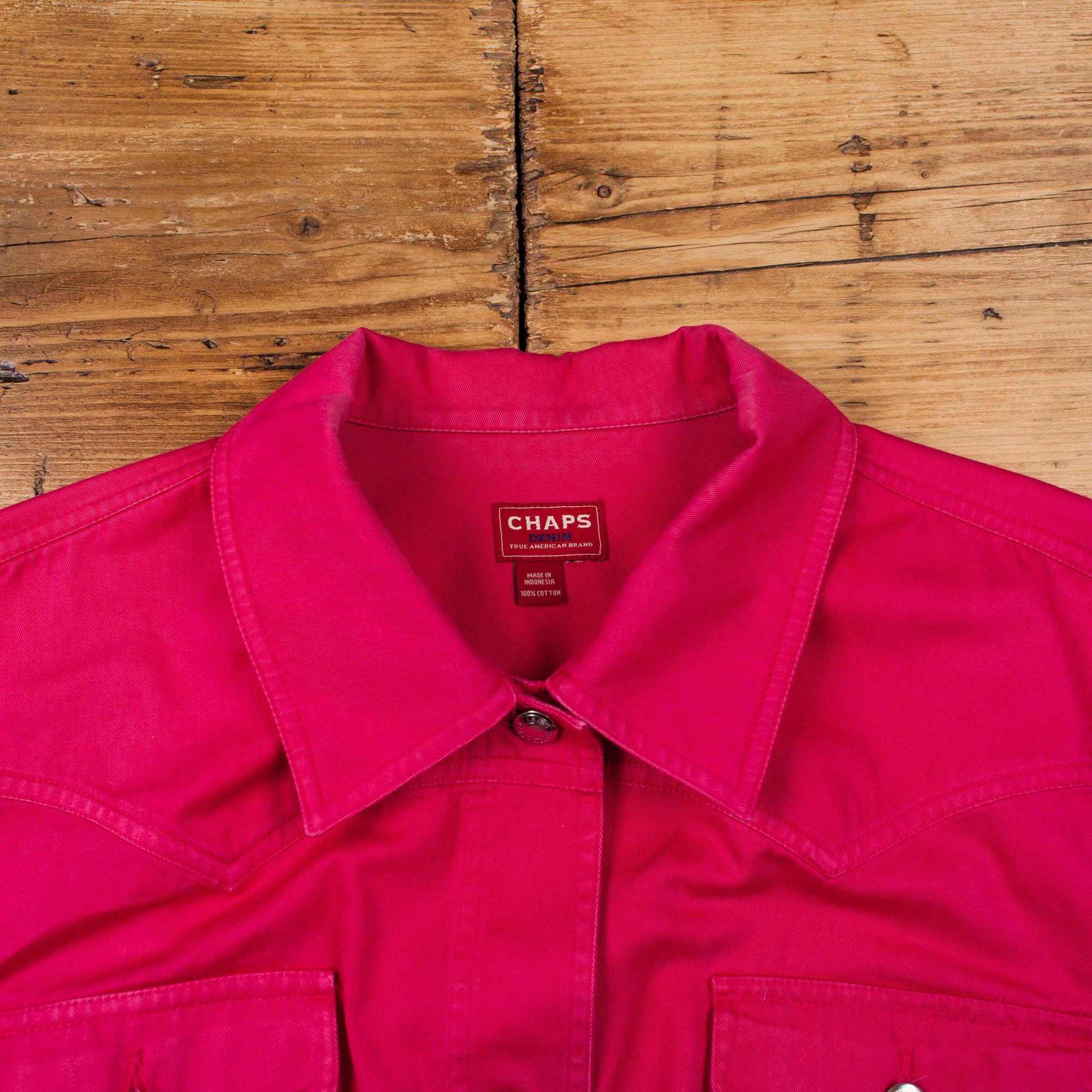 Chaps, Jackets & Coats, Chaps Denim Trucker Jacket True American Brand Red  Label Women Xl Blue Jean