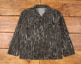 Vintage Realtree Outdoor Jacket M 90s Hunting Overshirt Camouflage Green