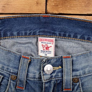 Vintage True Religion Jeans Pants Trousers 33x34 USA Made Stonewash Denim Y2K image 5