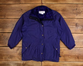 Chaqueta Columbia Outdoor Vintage M con forro polar para mujer, color morado
