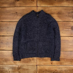 Vintage L.L. Bean Full Zip Cardigan M Rundhals Blau