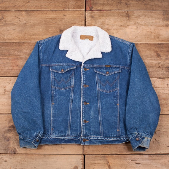 Vintage Wrangler Sherpa Jacket XL Denim 
