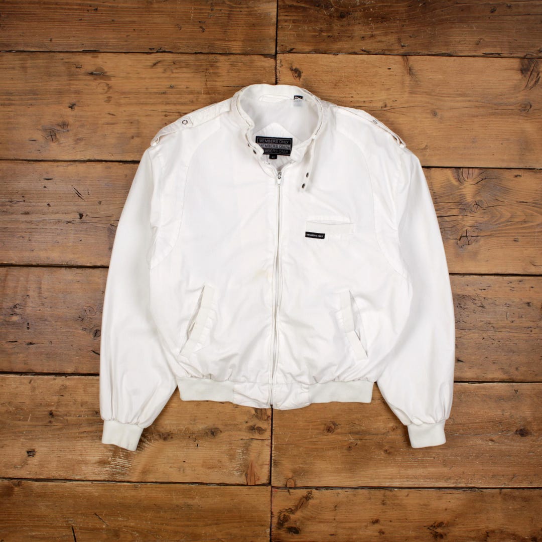 Vintage Members Only Bomber Jacket L 90s Windbreaker White - Etsy