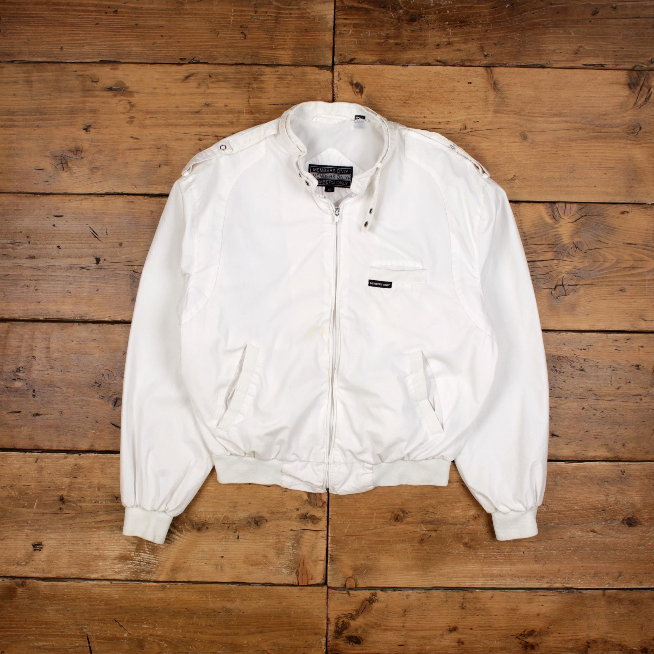 Vintage Members Only Bomber Jacket L 90s Windbreaker White - Etsy