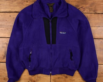 Vintage 90's Eddie Bauer Red 100% Nylon Zip up Jacket Size Small