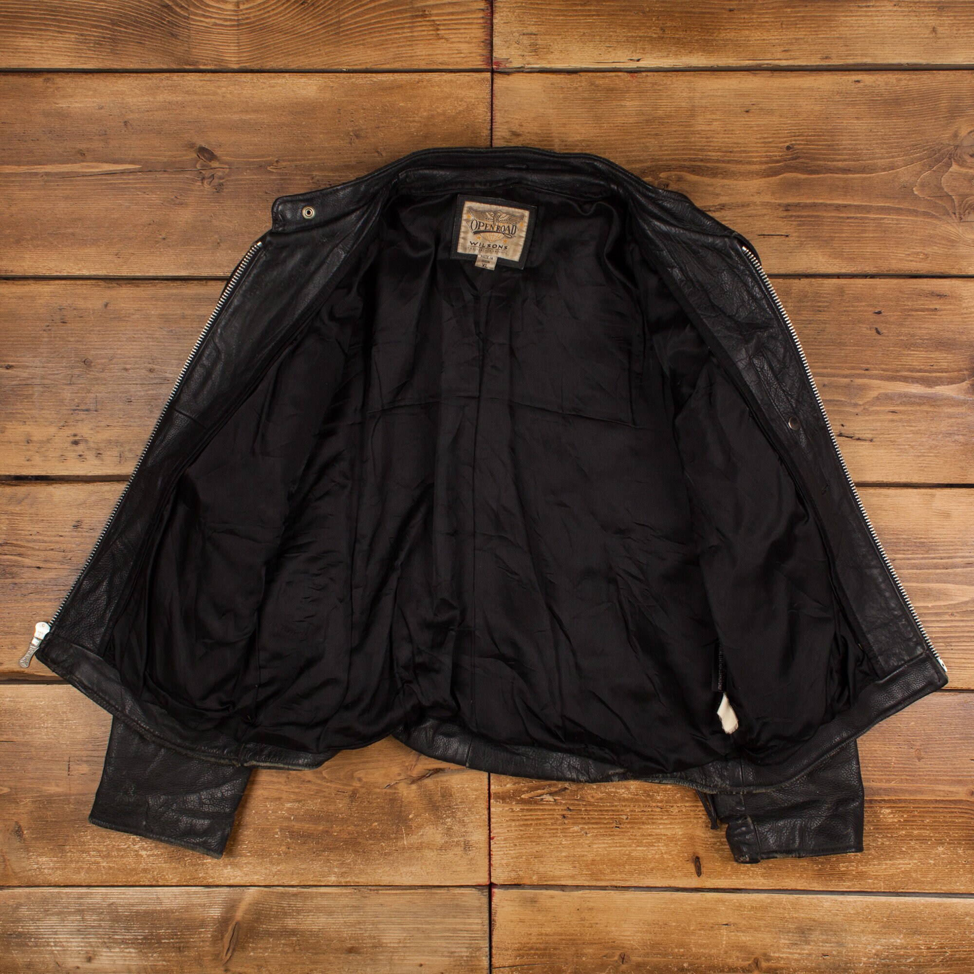 Vintage Wilsons Leather Jacket L 90s Open Road Cafe Racer Vintage Wilsons Leather Jacket L 90s Open Road Cafe Racer