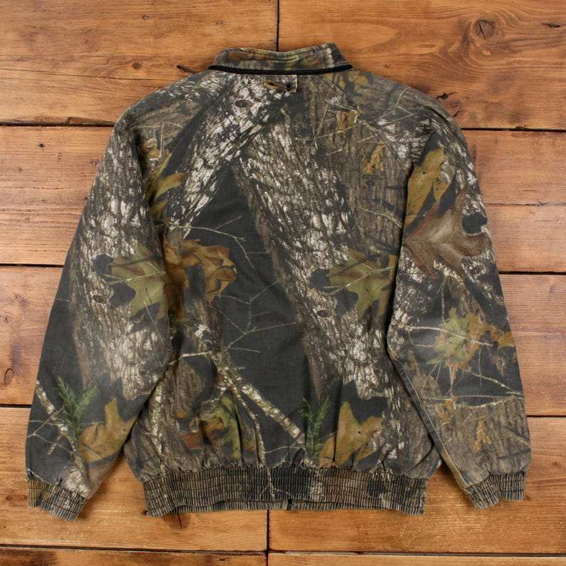 Chaqueta de exterior vintage Mossy Oak M Realtree FieldStaff verde camuflaje marrón imagen 2