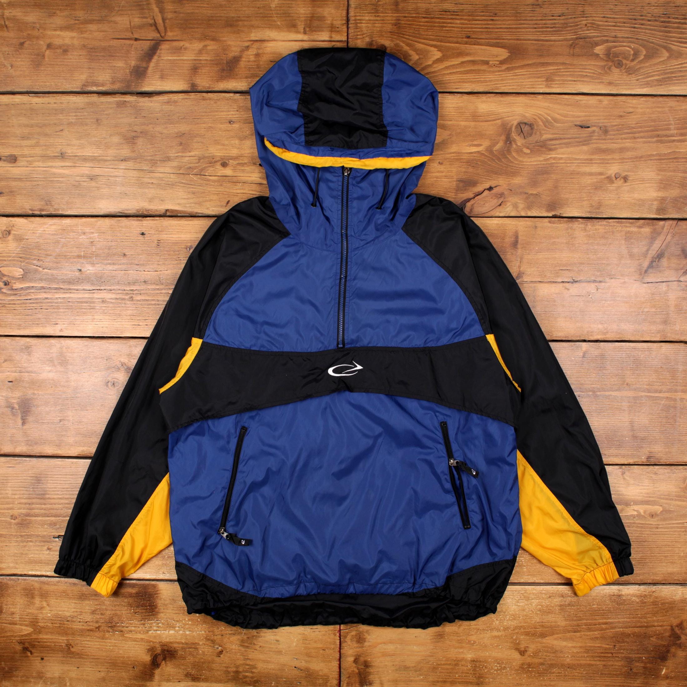 Veste coupe-vent de vélo vintage L 90s bleu