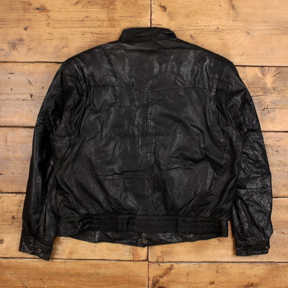 Vintage Reed Leather Jacket XL 90s Budweiser Bomber Black - Etsy