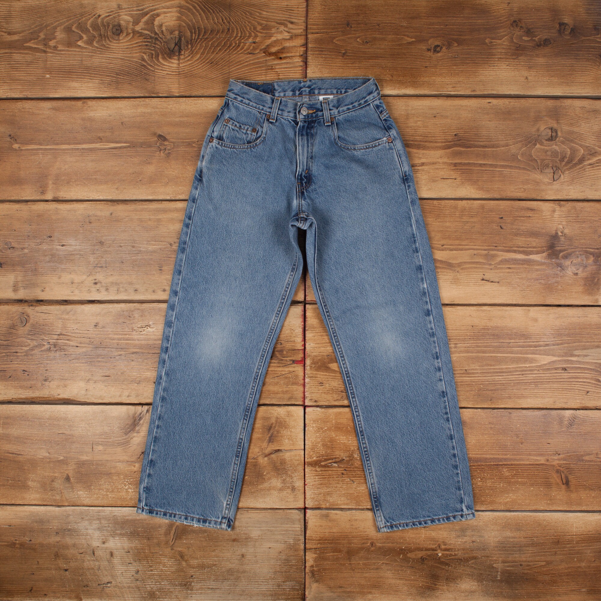 Vintage Levis 569 Jeans 25 X 28 Stonewash Straight Blue Womens Red Tab Denim Etsy
