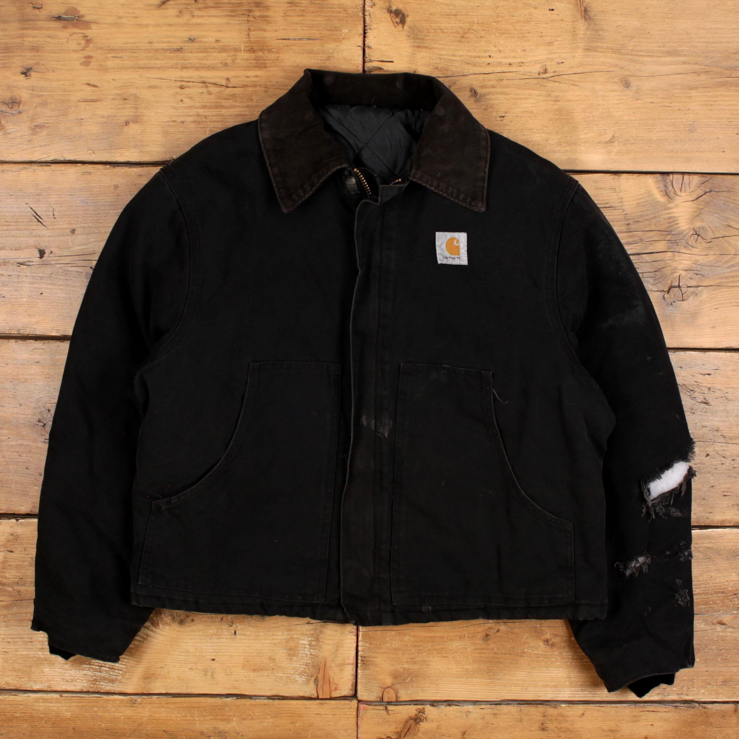 Vintage Carhartt Workwear Jacket L Arctic Thrashed Black - Etsy