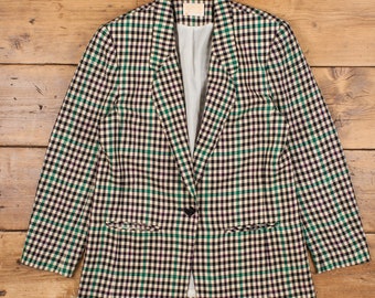 Chaqueta vintage de lana Pendleton, blazer de los años 80, color crema, con botones, para mujer, fabricada en EE. UU.